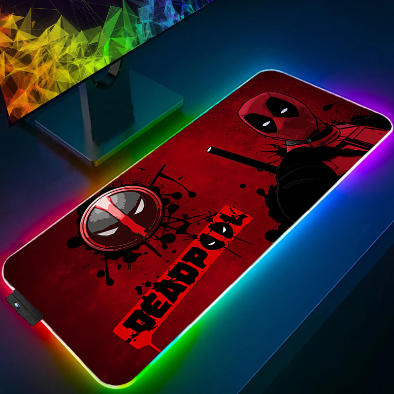 Pc Gaming Lounge - LED マウスパッドゲーミングバックライトロックエッジアニメアクセサリー RGB マウスパッドゲーマー PC コンプリートコンピュータ