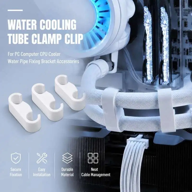 Pc Water Cooling - PC用ウォータークーリングホースクランプ。コンピューターCPUクーラーのウォーターチューブを固定するためのプラスチック製ブラケット。
